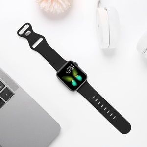 Waterproof Soft Silicone Replacement Sport Bands - Black, 38/40/41mm - S/M